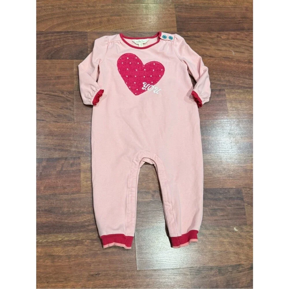 Matilda Jane - Pink One-Piece Romper with Red Heart